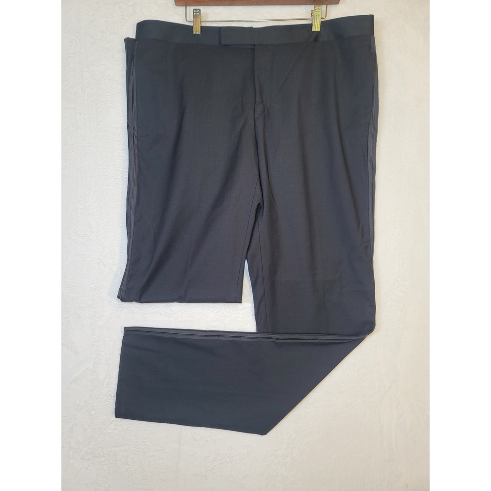 Zanella Pierce Mens Black Formal Wool Tuxedo Pants Italy Size 40 Unhemmed NWT‎